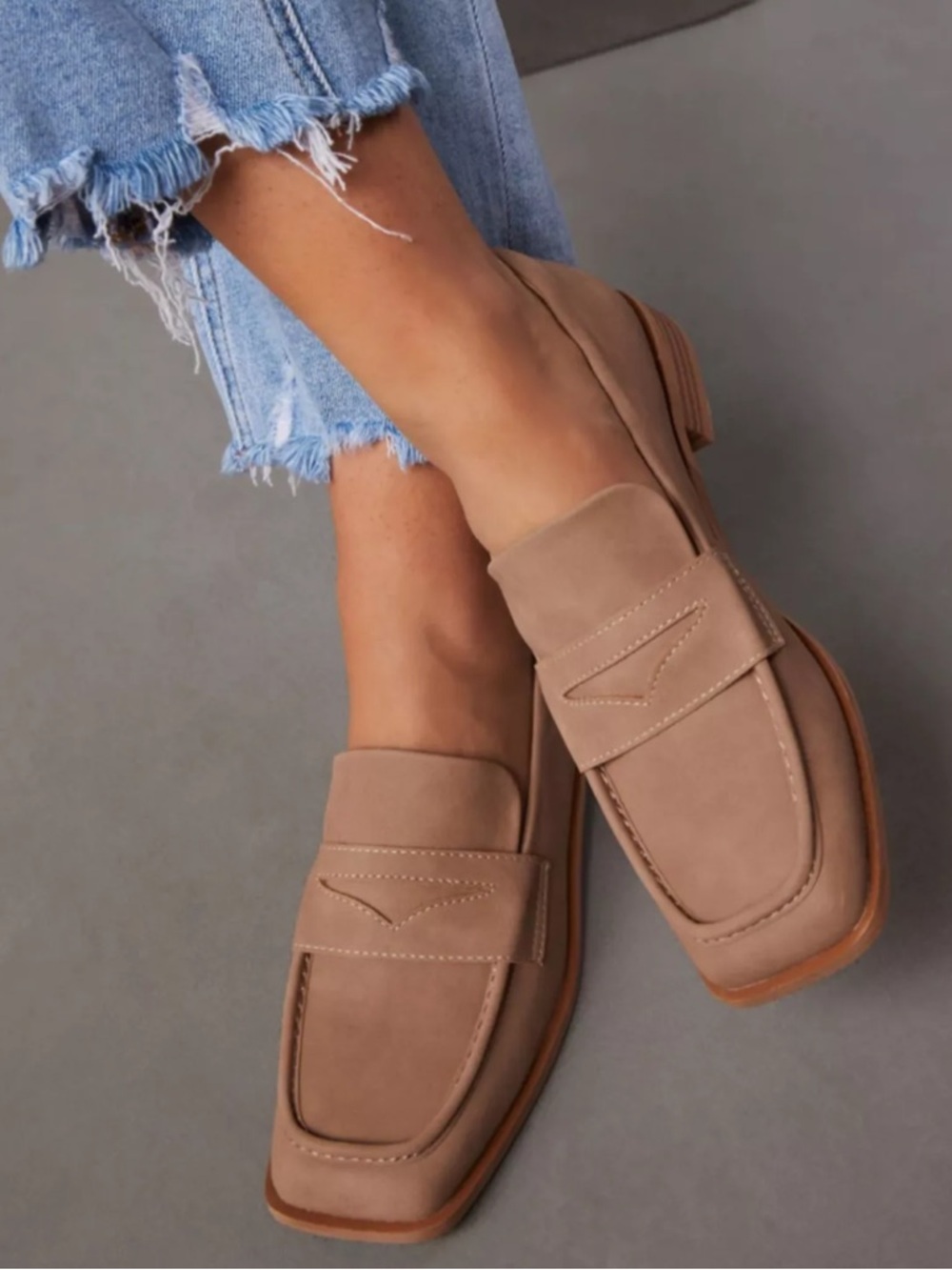 New Oasis Society Soft Tan Penny Loafers